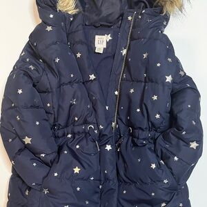 GAP Dark Blue Puffer Jacket with Star Design